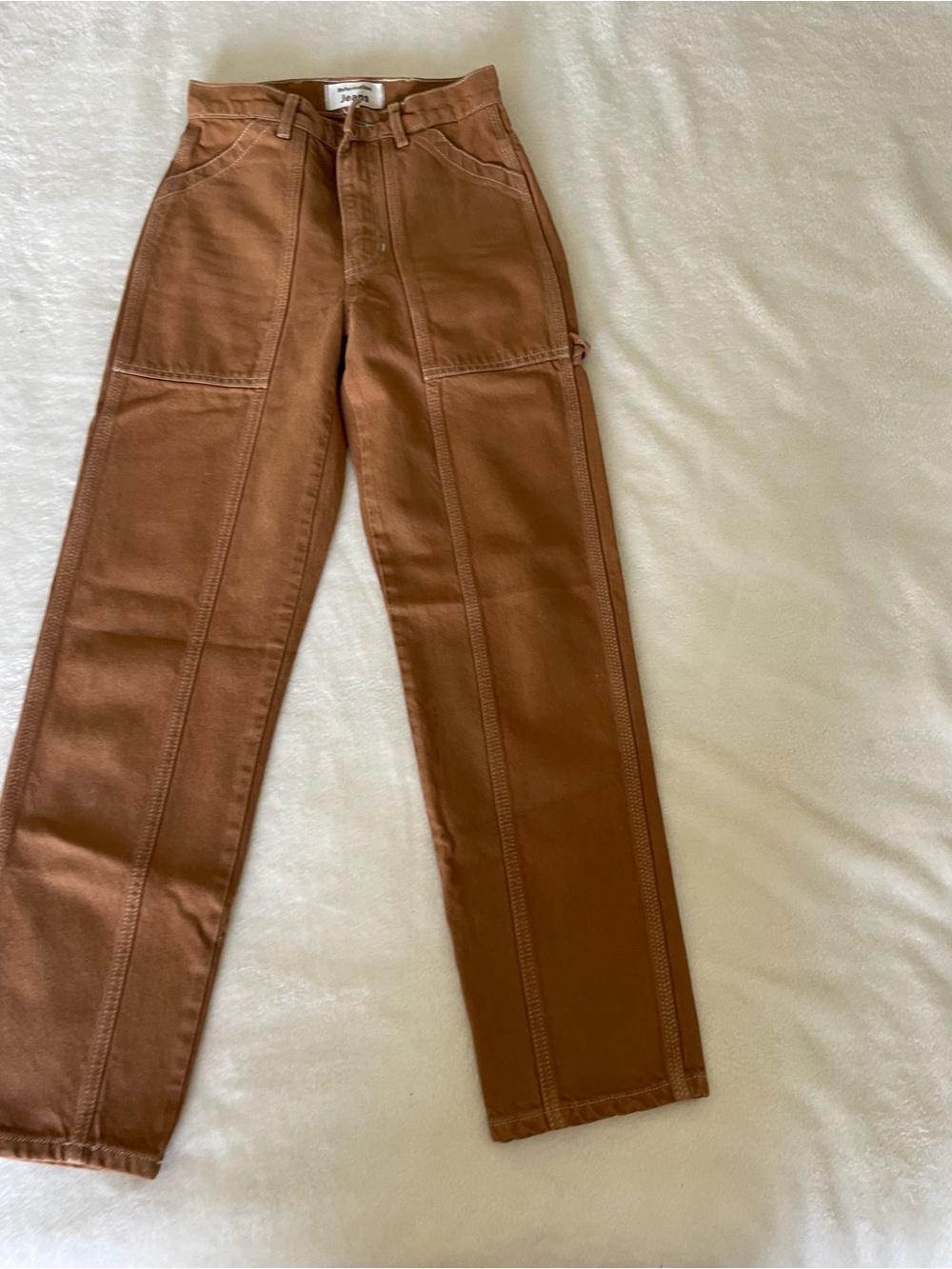 Reformation Kealy Carpenter Brown High-Rise Straight Pants - Picture 5 of 13